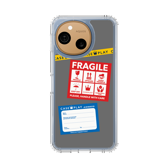 スリムプロテクションケース［ FRAGILE Stickers - Gray ］