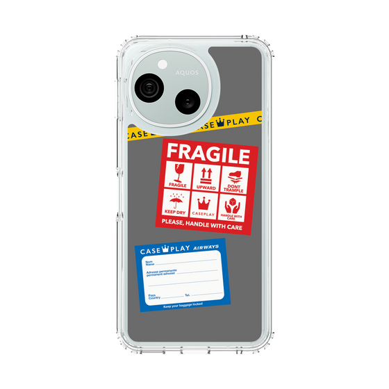 スリムプロテクションケース［ FRAGILE Stickers - Gray ］