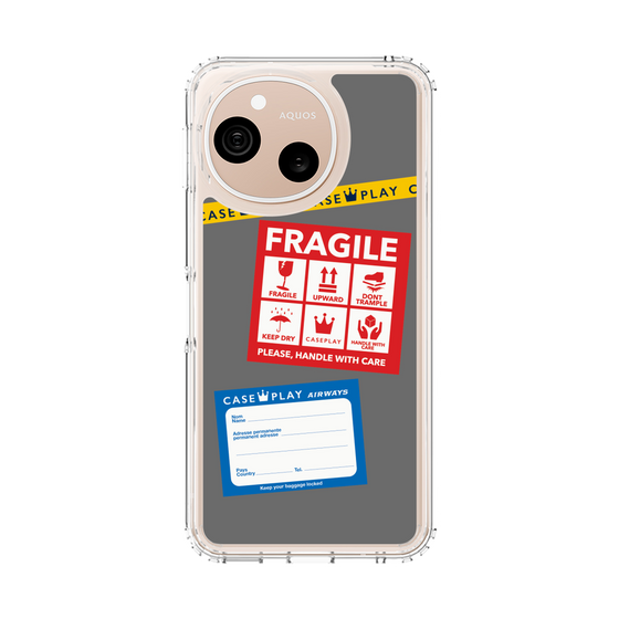 スリムプロテクションケース［ FRAGILE Stickers - Gray ］