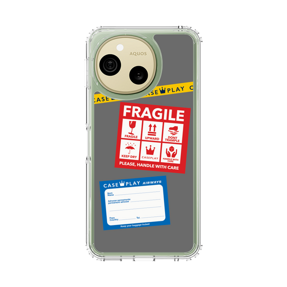 スリムプロテクションケース［ FRAGILE Stickers - Gray ］
