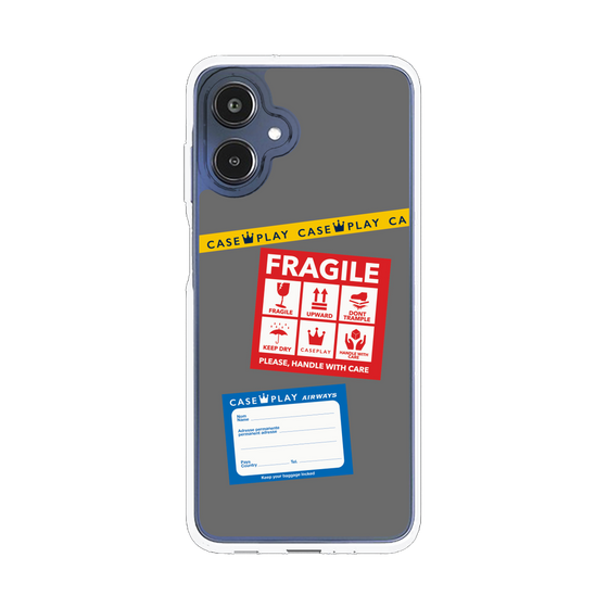 スリムプロテクションケース［ FRAGILE Stickers - Gray ］