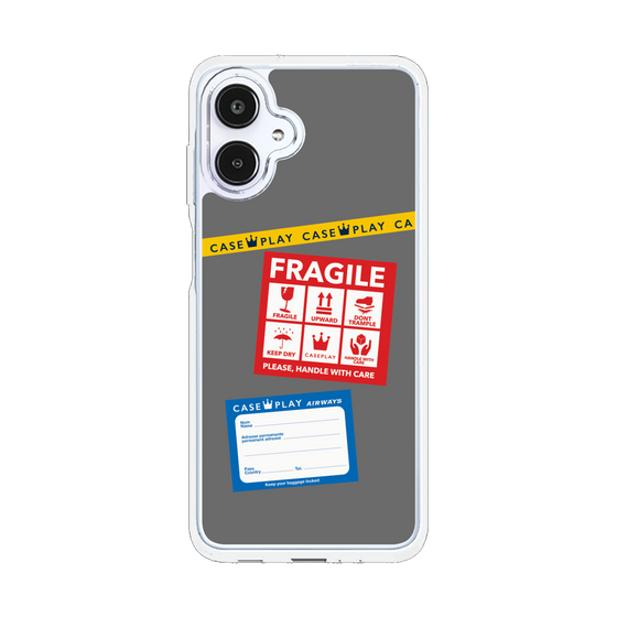 スリムプロテクションケース［ FRAGILE Stickers - Gray ］