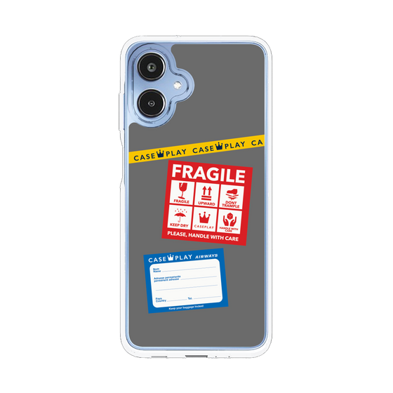 スリムプロテクションケース［ FRAGILE Stickers - Gray ］
