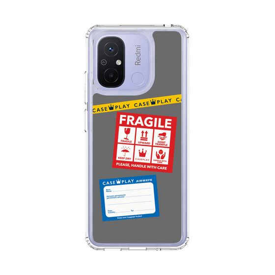 スリムプロテクションケース［ FRAGILE Stickers - Gray ］