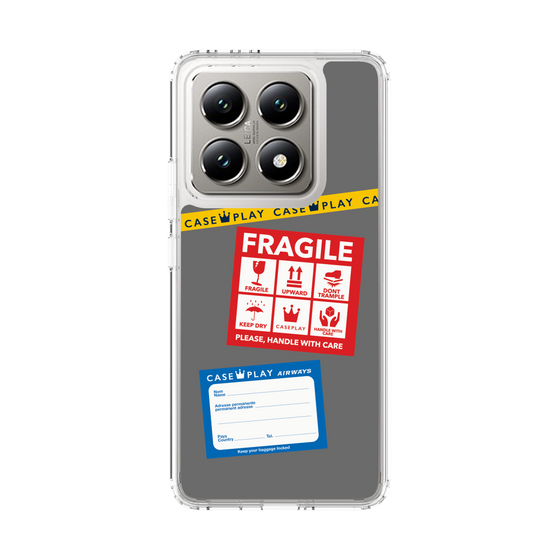 スリムプロテクションケース［ FRAGILE Stickers - Gray ］