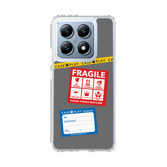 スリムプロテクションケース［ FRAGILE Stickers - Gray ］