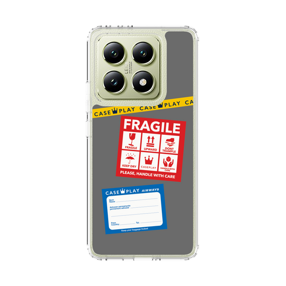 スリムプロテクションケース［ FRAGILE Stickers - Gray ］