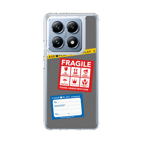 スリムプロテクションケース［ FRAGILE Stickers - Gray ］