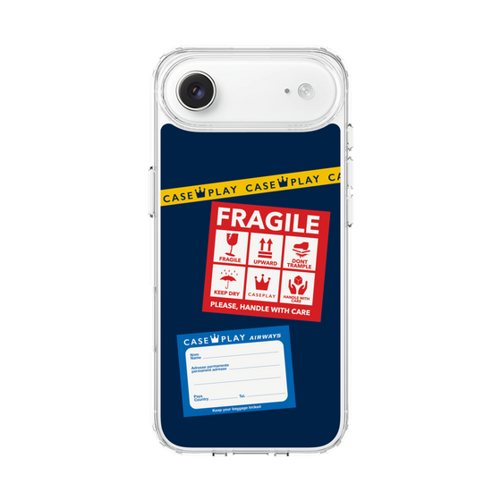 スリムプロテクションケース［ FRAGILE Stickers - Navy ］