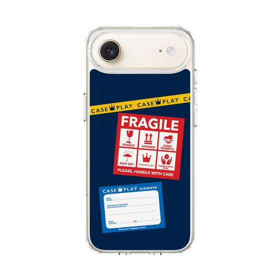 スリムプロテクションケース［ FRAGILE Stickers - Navy ］
