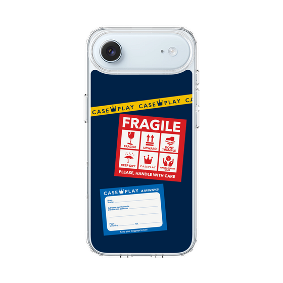 スリムプロテクションケース［ FRAGILE Stickers - Navy ］