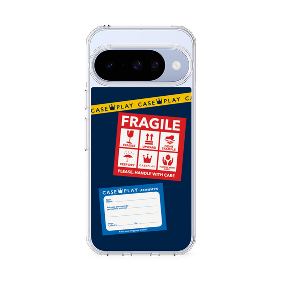 スリムプロテクションケース［ FRAGILE Stickers - Navy ］