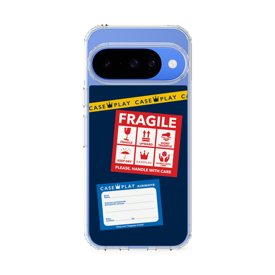 スリムプロテクションケース［ FRAGILE Stickers - Navy ］