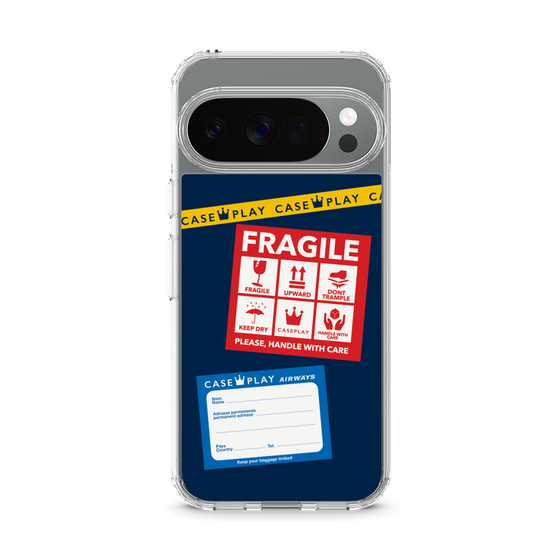 スリムプロテクションケース［ FRAGILE Stickers - Navy ］