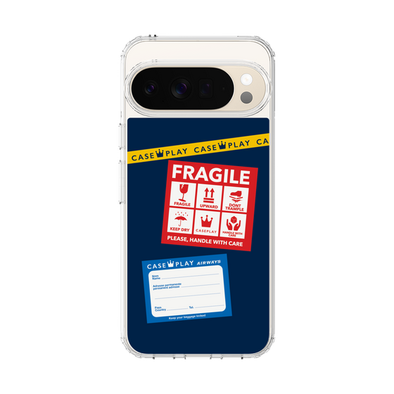スリムプロテクションケース［ FRAGILE Stickers - Navy ］