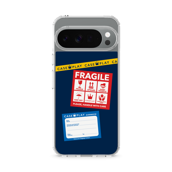 スリムプロテクションケース［ FRAGILE Stickers - Navy ］