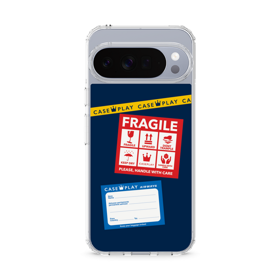スリムプロテクションケース［ FRAGILE Stickers - Navy ］