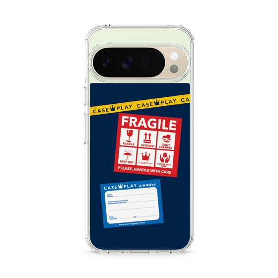 スリムプロテクションケース［ FRAGILE Stickers - Navy ］