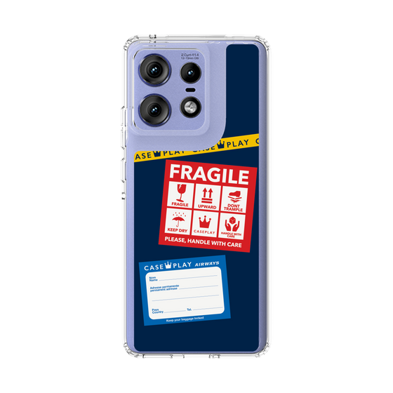 スリムプロテクションケース［ FRAGILE Stickers - Navy ］