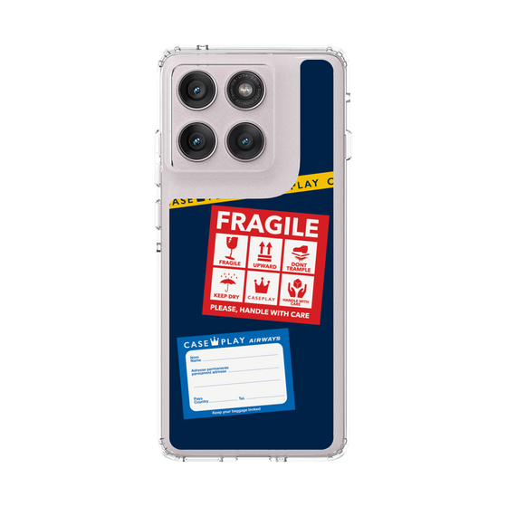 スリムプロテクションケース［ FRAGILE Stickers - Navy ］