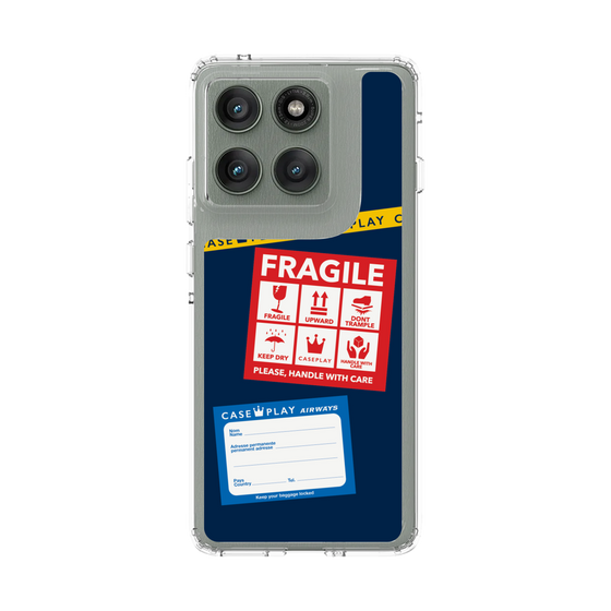 スリムプロテクションケース［ FRAGILE Stickers - Navy ］