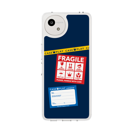 スリムプロテクションケース［ FRAGILE Stickers - Navy ］