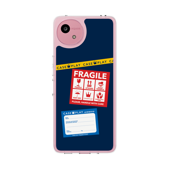 スリムプロテクションケース［ FRAGILE Stickers - Navy ］