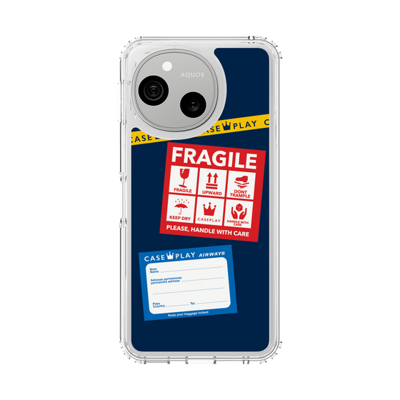 スリムプロテクションケース［ FRAGILE Stickers - Navy ］