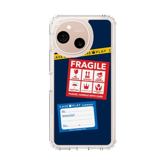 スリムプロテクションケース［ FRAGILE Stickers - Navy ］
