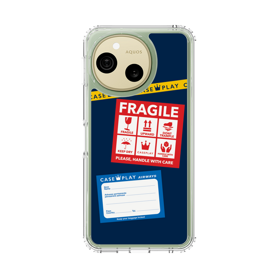 スリムプロテクションケース［ FRAGILE Stickers - Navy ］