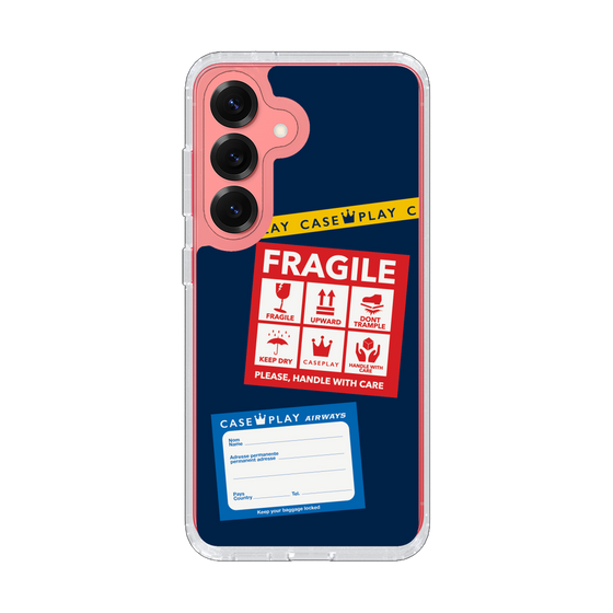 スリムプロテクションケース［ FRAGILE Stickers - Navy ］