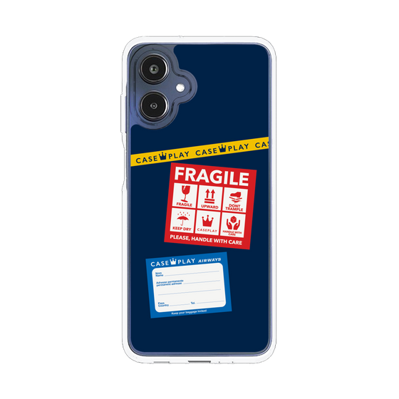 スリムプロテクションケース［ FRAGILE Stickers - Navy ］