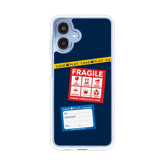 スリムプロテクションケース［ FRAGILE Stickers - Navy ］