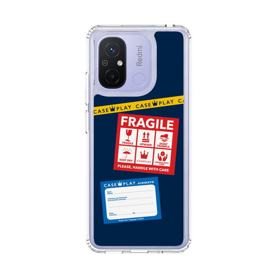 スリムプロテクションケース［ FRAGILE Stickers - Navy ］