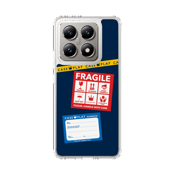 スリムプロテクションケース［ FRAGILE Stickers - Navy ］