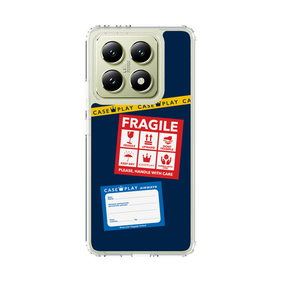 スリムプロテクションケース［ FRAGILE Stickers - Navy ］