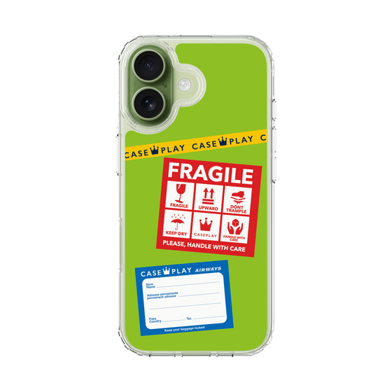 スリムプロテクションケース［ FRAGILE Stickers - Green ］