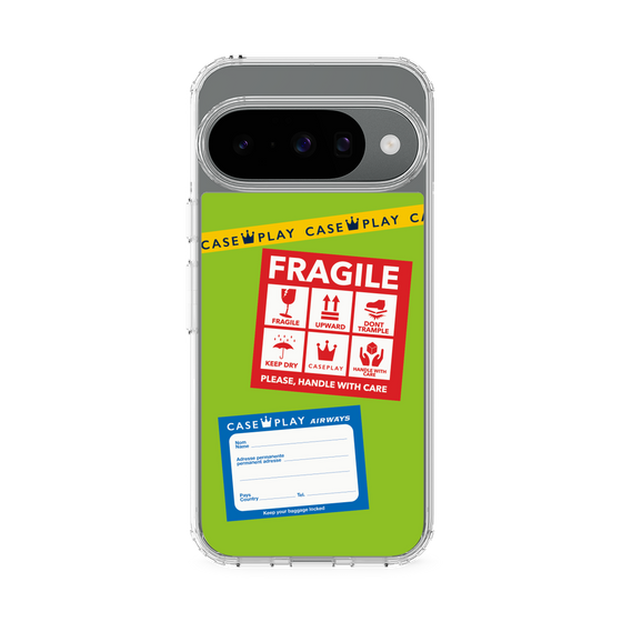 スリムプロテクションケース［ FRAGILE Stickers - Green ］