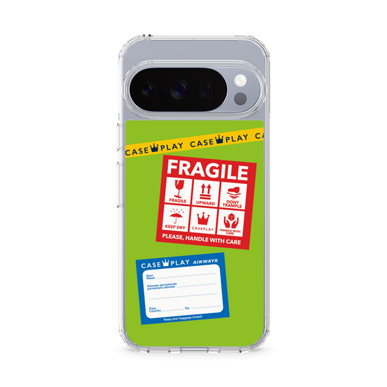 スリムプロテクションケース［ FRAGILE Stickers - Green ］
