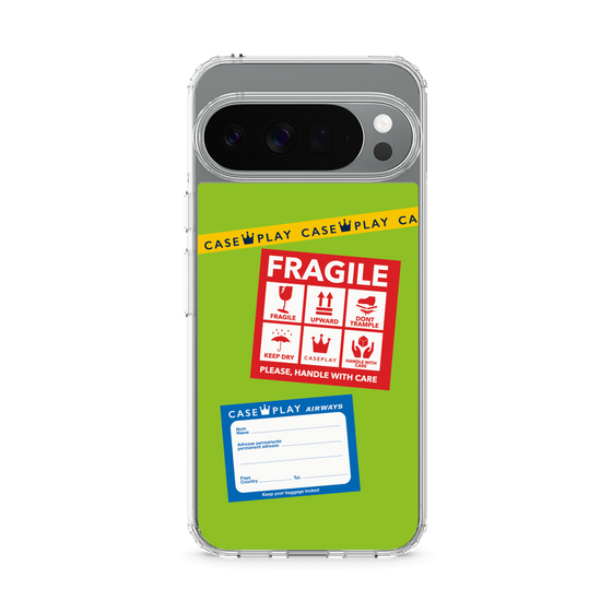 スリムプロテクションケース［ FRAGILE Stickers - Green ］