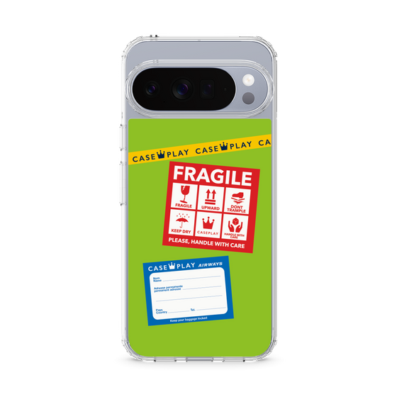 スリムプロテクションケース［ FRAGILE Stickers - Green ］