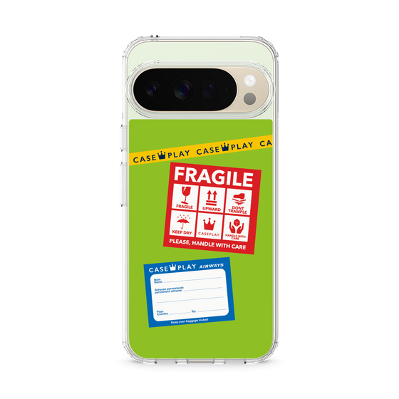 スリムプロテクションケース［ FRAGILE Stickers - Green ］