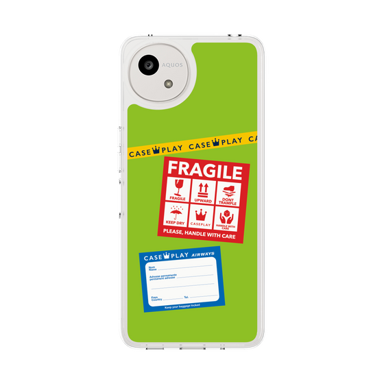 スリムプロテクションケース［ FRAGILE Stickers - Green ］