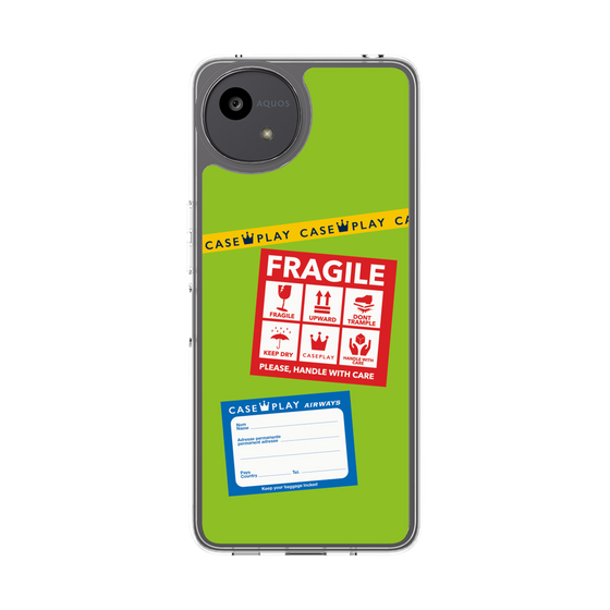 スリムプロテクションケース［ FRAGILE Stickers - Green ］