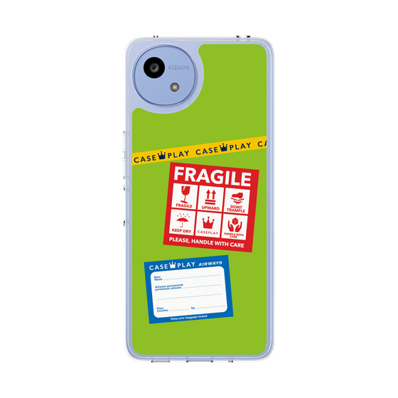 スリムプロテクションケース［ FRAGILE Stickers - Green ］