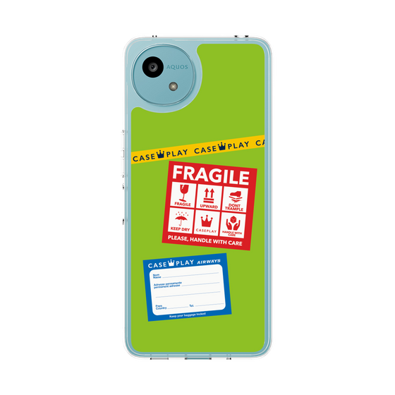スリムプロテクションケース［ FRAGILE Stickers - Green ］