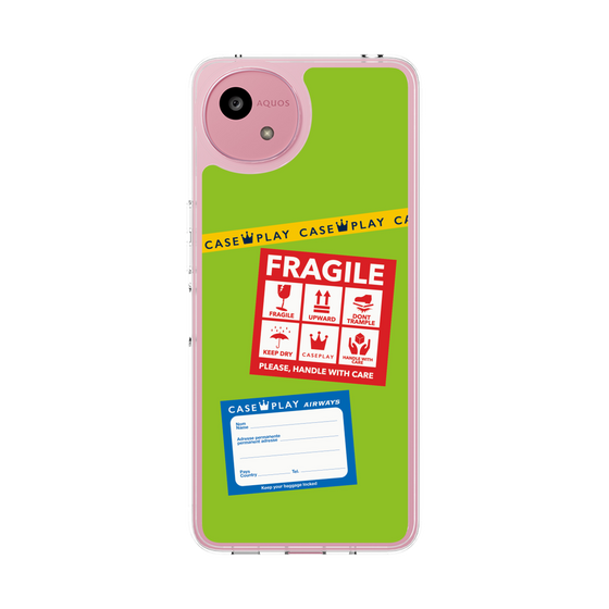 スリムプロテクションケース［ FRAGILE Stickers - Green ］