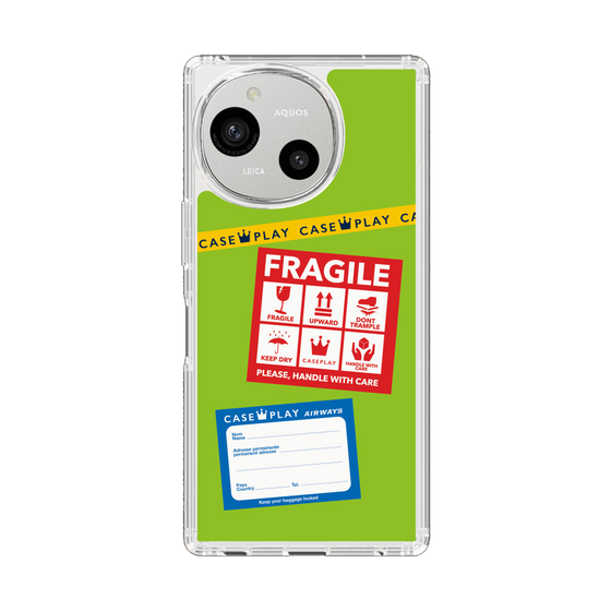 スリムプロテクションケース［ FRAGILE Stickers - Green ］