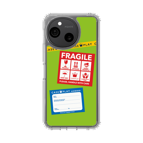 スリムプロテクションケース［ FRAGILE Stickers - Green ］