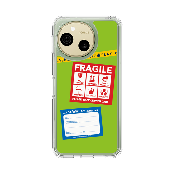 スリムプロテクションケース［ FRAGILE Stickers - Green ］
